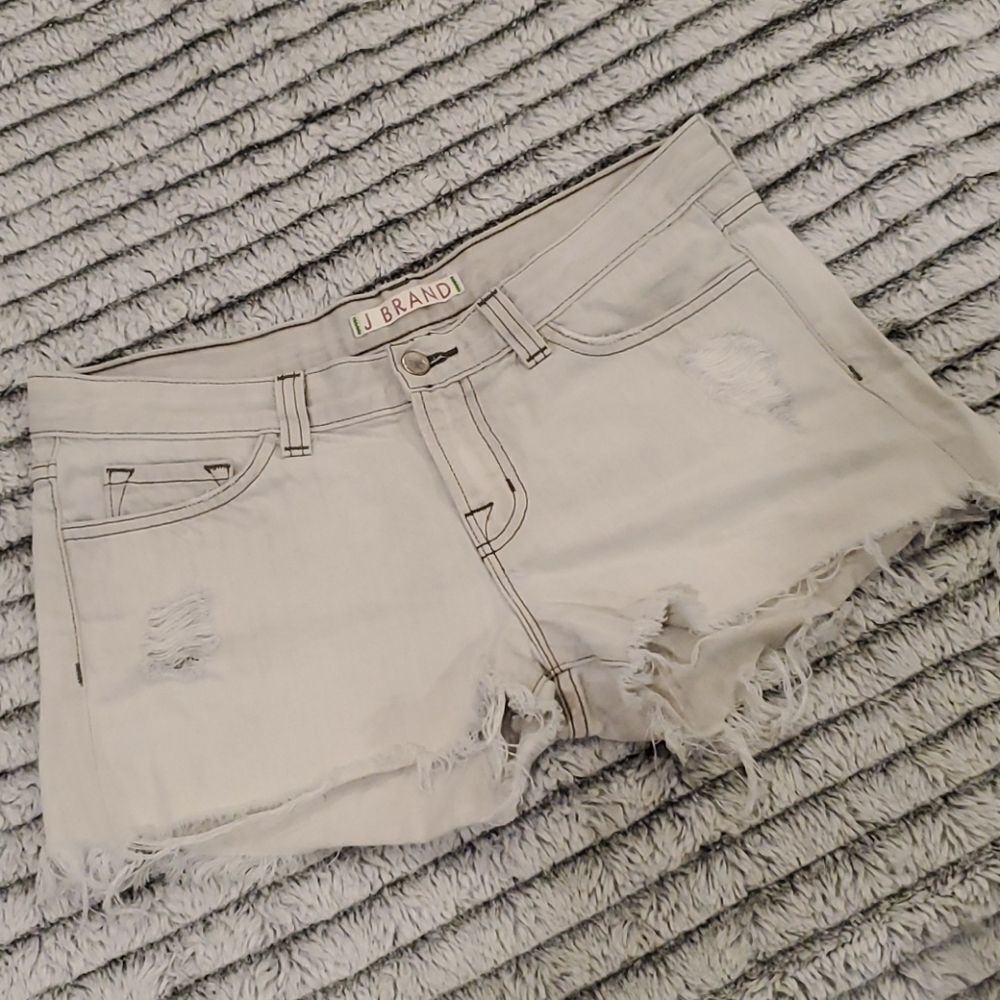 Light gray distressed JBrand jean shorts size 27